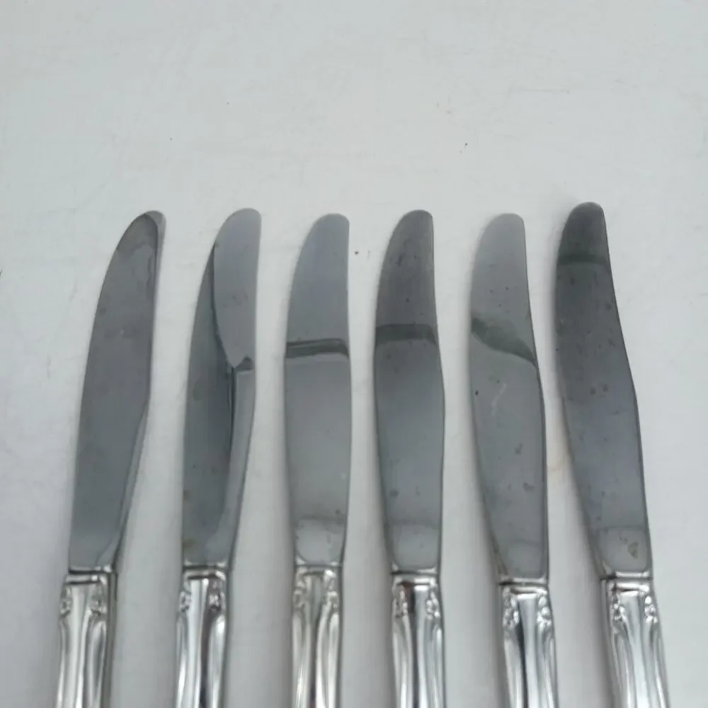 6X BK CHATEAU by ONEIDACRAFT DELUXE Stainless Butter Dinner Knives